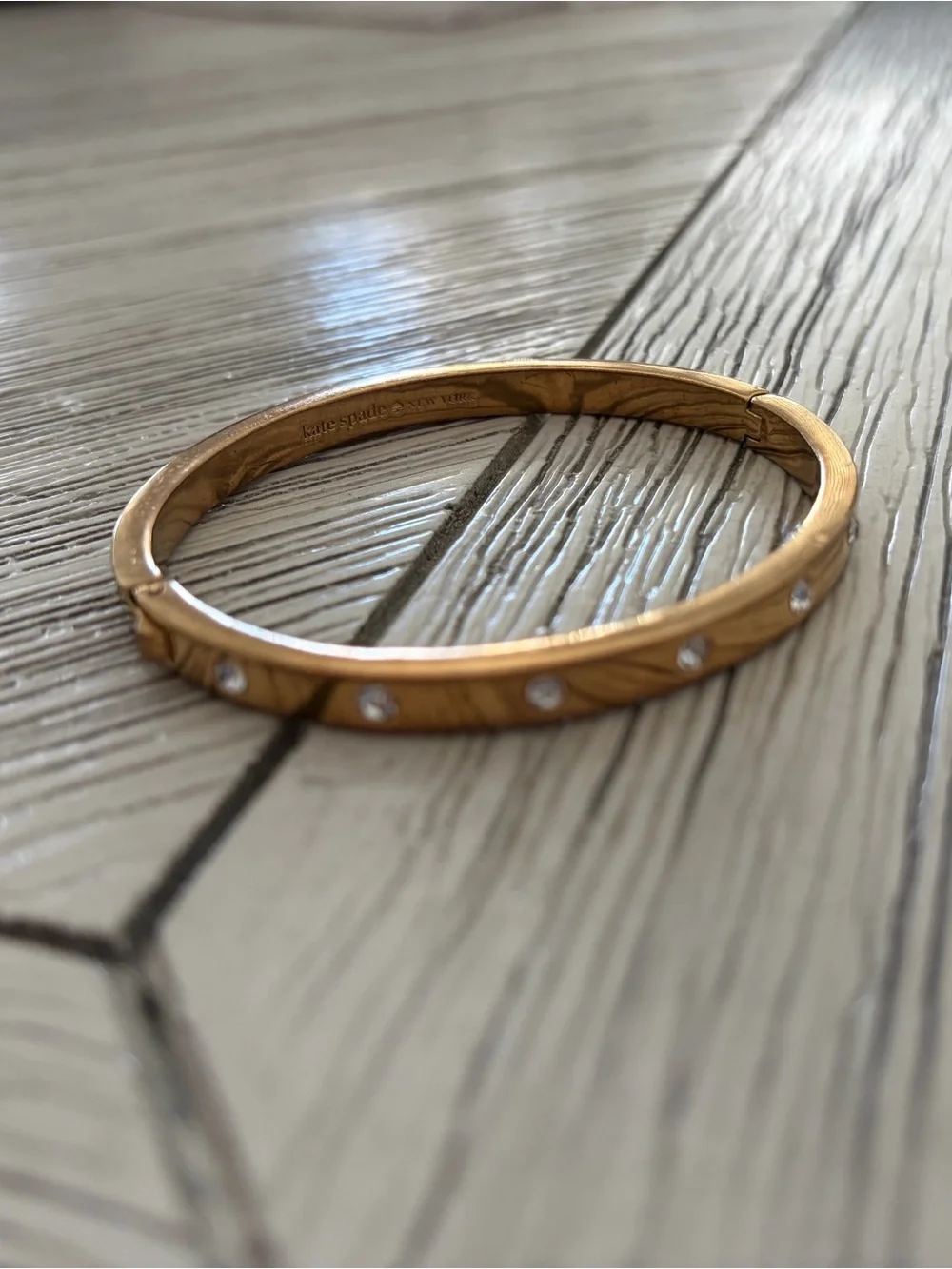 Kate Spade Rose Gold Crystal Accent Bangle Bracelet - Picture 1 of 3